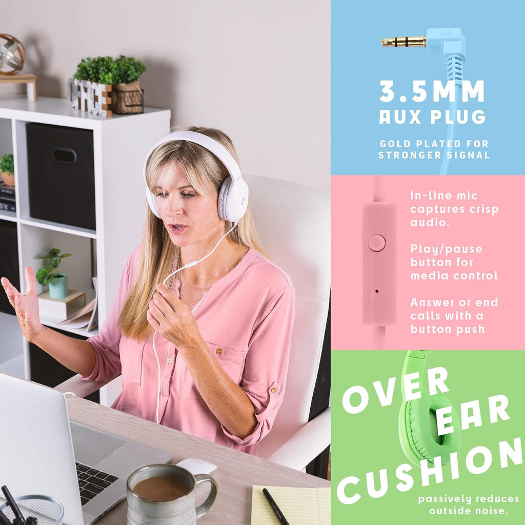 5-Pack On-Ear 3.5mm Wired Headphones for Schools