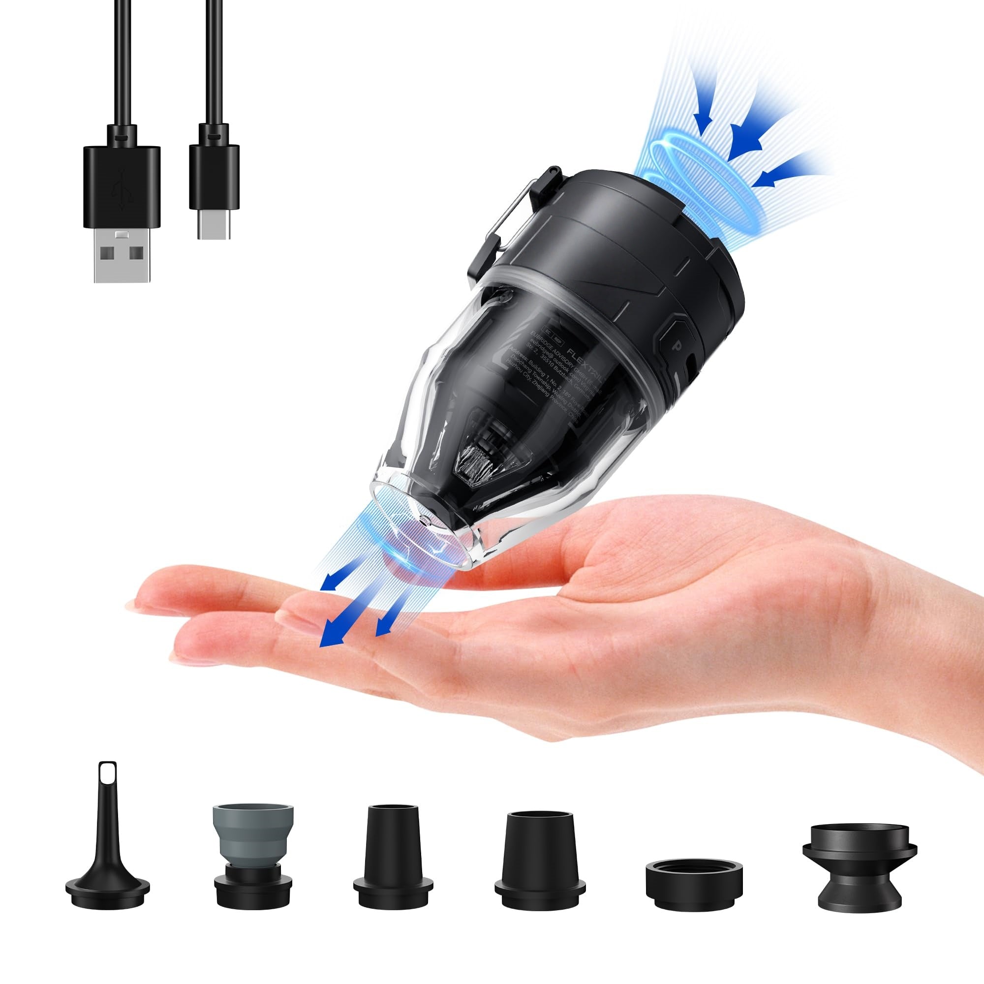 Max Pump 3 High Power Portable Air Pump - 5Kpa 500L/min Electric Inflator with Camping Light for Air Mattresses Boats Swim Rings Pillows Inflatables