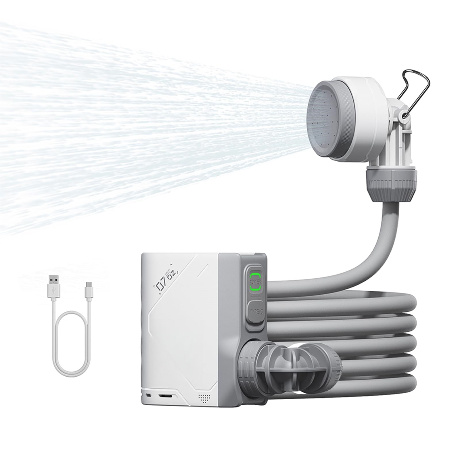 Tiny Shower Portable Camping Shower, Rechargeable Waterproof Outdoor Shower Pump for Hiking, Car Wash, Pet Cleaning, Beach Vacations