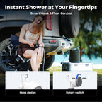 Tiny Shower Portable Camping Shower, Rechargeable Waterproof Outdoor Shower Pump for Hiking, Car Wash, Pet Cleaning, Beach Vacations
