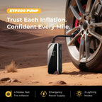 Cordless Portable Tire Inflator - Rechargeable Electric Air Compressor with Digital Pressure Gauge, Knob Control, Auto Shut-Off for Car Tires, Bike, Sports Balls